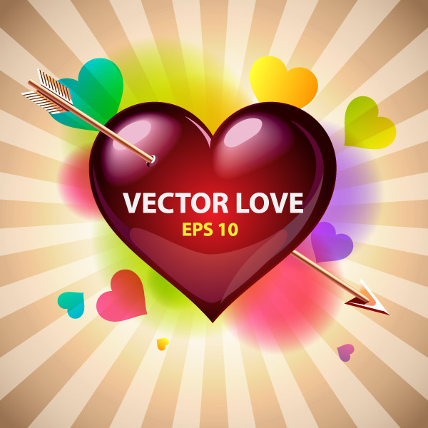 free vector Romantic valentine day greeting card vector
